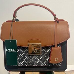 Lauren Ralph Lauren Brown and Black Satchel